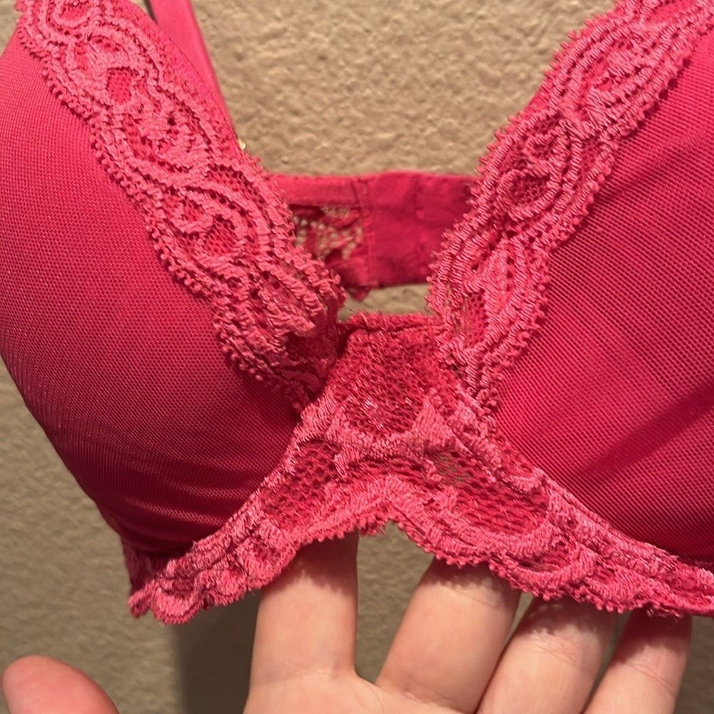 Natori Feathers Contour Bra 32DDD Fuchsia Pink Underwire - Picture 3 of 11